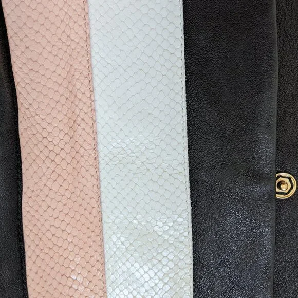 Rochas Striped Leather Jacket